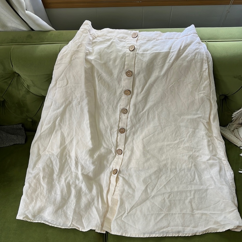 Grae Cove Malia Linen Midi Skirt (New never worn)